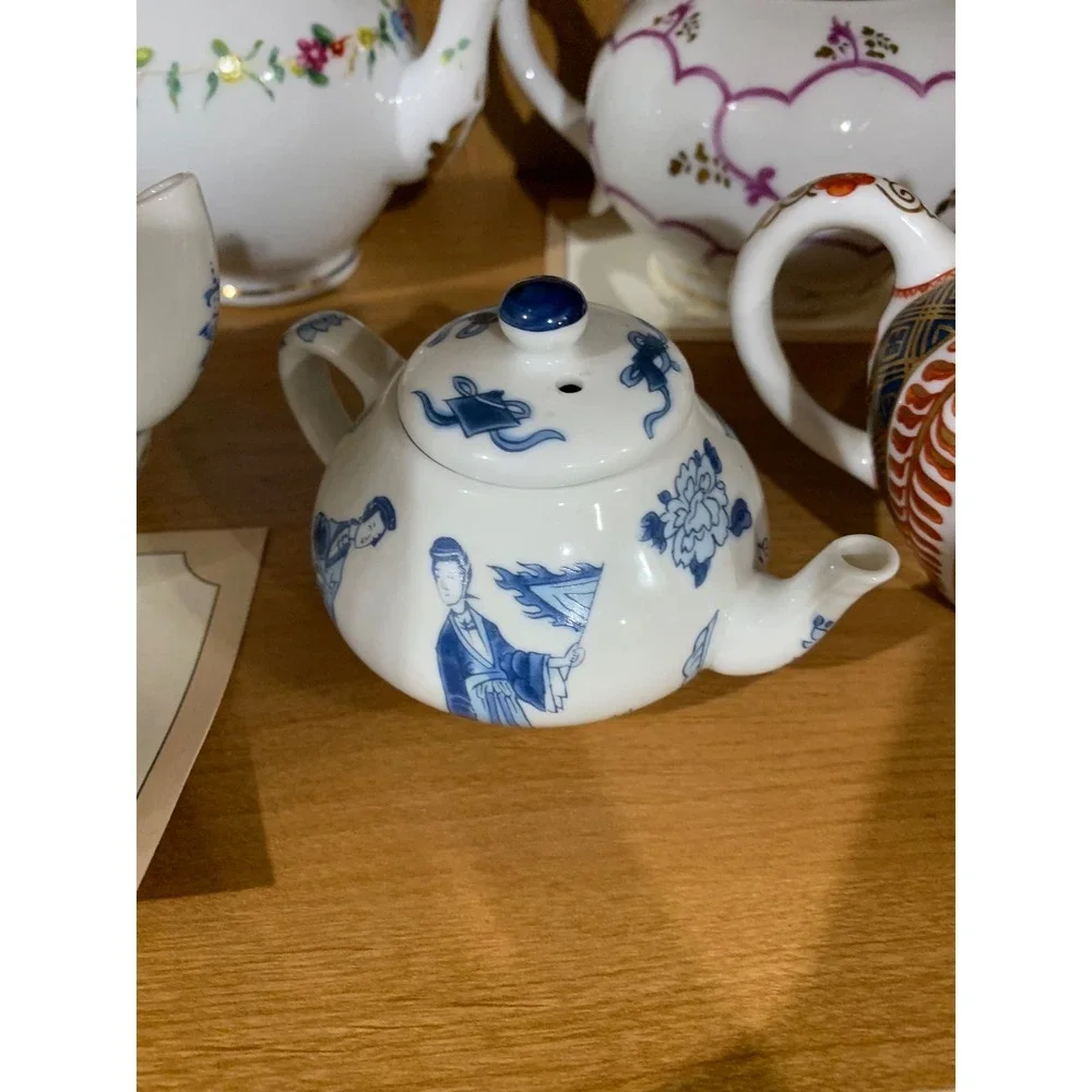 Franklin Mint Rare Porcelain Teapot Cottage French Country Minimalist Luxe 11 pc